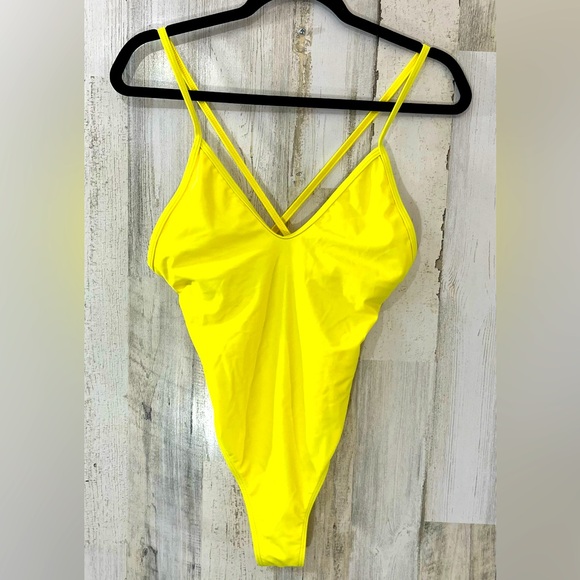 SHEIN Other - SHEIN One Piece Swimsuit High Hip Bright Summer Swim Bathing Suit Size Medium